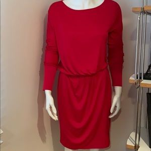 BCBG slip on rayon dress in red / size small